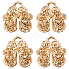 10Pcs Brass Pendants Rhinestone Settings KK-BBC0014-39-1