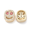 Brass Micro Pave Cubic Zirconia Beads KK-M241-01-2