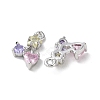 Brass Micro Pave Cubic Zirconia Charms X-KK-F872-21P-2
