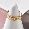 Arrow 304 Stainless Steel Open Cuff Ring for Women RJEW-M049-01G-06-4