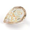 Embossed Glass Rhinestone Pendants GLAA-J101-05B-001PS-4