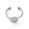 Non-Tarnish Adjustable 304 Stainless Steel Finger Rings Components STAS-K278-04C-P-2
