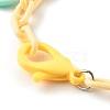 Opaque Acrylic Smiling Face Charm Bracelets BJEW-JB06258-4