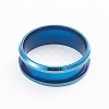 201 Stainless Steel Grooved Finger Ring Settings MAK-WH0007-16L-A-2