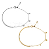 2Pcs 2 Colors Stainless Steel Cable Chain Link Bracelets BJEW-GO0002-02-1