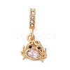 Rack Plating Alloy Rhinestone European Dangle Charms PALLOY-S189-38G-04-1