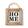 Wooden Square Wall Pendant Decorations HJEW-Z004-01B-1