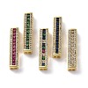 Rack Plating Brass Pave Cubic Zirconia Rectangle Multi-Strand Links KK-K341-42G-1