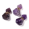 Hexagon Natural Amethyst Perfume Bottle Pendants G-H241-03A-G-1