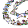 Electroplate Transparent Glass Beads Strands EGLA-N002-44-07-3