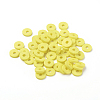 Flat Round Handmade Polymer Clay Beads CLAY-R067-6.0mm-22-4