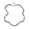Natural Amethyst Chip Beaded Necklace NJEW-JN04615-06-4