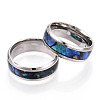 201 Stainless Steel Wide Band Finger Rings RJEW-T005-11-07-3