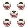 201 Stainless Steel Polymer Clay Rhinestone Inlaid Beads RB-YW0001-11G-1