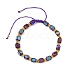 Adjustable Dyed Natural Imperial Jasper Cuboid Braided Bead Bracelets BJEW-JB14247-4