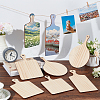 8Pcs 4 Styles Wood Big Pendants WOOD-FG0001-32-4