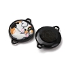 Baking Paint Alloy Coin Connector Charms PALLOY-A040-05B-3