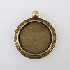 Vintage Tibetan Style Alloy Pendant Cabochon Bezel Settings X-TIBEP-M018-102AB-NF-1