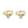 Brass Micro Pave Clear Cubic Zirconia Cuff Earrings EJEW-T046-23G-NF-2