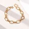 304 Stainless Steel Oval Link Chains Bracelets for Women BJEW-G780-05G-2