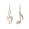 Alloy with Glass Dangle Earrings PW-WG20312-01-1