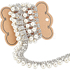 Brass & ABS Imitation Pearl & Rhinestone Cup Chains CHC-BC0001-21-1