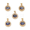 Lampwork Evil Eye Pendants with Clear Cubic Zirconia ZIRC-L102-11G-04-1
