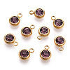 201 Stainless Steel Rhinestone Charms STAS-S068-06G-3