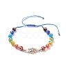 10Pcs 10 Style Lampwork Evil Eye Braided Bead Bracelets Set BJEW-JB08874-2