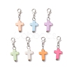 Acrylic Cross Pendant Decorations HJEW-JM03778-02-2