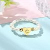 Natural Freshwater Pearl & 304 Stainless Steel Bead Finger Rings RJEW-FS00001-03-4