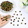 200Pcs Ghana Jamaica Reggae Stripe Resin Beads RESI-SP0001-54B-3