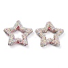 Star Shape Polymer Clay Rhinestone Beads CLAY-NH0001-06G-1