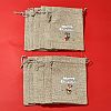 12Pcs 12 Styles Christmas Printed Burlap Packing Pouches Drawstring Bags ABAG-FS0001-03B-10