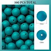 100Pcs Silicone Beads Round Rubber Bead 15MM Loose Spacer Beads for DIY Supplies Jewelry Keychain Making JX453A-1