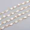 Handmade Natural Rainbow Moonstone Tumbled Stone Beaded Chains CHC-L045-014-3