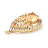 Brass with K9 Glass & Rhinestone Pendants KK-C024-10KCG-02-3