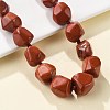 Natural Red Jasper Nuggets Beaded Necklaces for Women Men NJEW-K388-01L-2