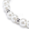 Glass & Plastic Imitation Pearl Beaded Stretch Bracelet with Alloy Fairy Charm for Women BJEW-JB08704-5