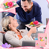 2 Sets 2 Styles Valentine's Day Rectangle 3D Pop Up Flower Paper Greeting Card AJEW-GA0006-96-5