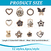 48Pcs 12 Styles Alloy Enamel Pendants FIND-ME0001-89-2