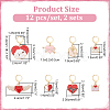 Valentine's Day Alloy Enamel Pendant Stitch Markers HJEW-AB00290-2