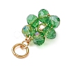 7Pcs 7 Colors Flower Glass Pendants PALLOY-JF03463-5