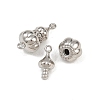 Brass Micro Pave Cubic Zirconia Screw Clasps KK-C136-03P-2