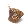 Raw Rough Gemstone Copper Wire Wrapped Pendants PALLOY-JF03028-5