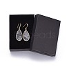 Teardrop Natural Quartz Crystal Dangle Earrings EJEW-JE02998-02-3