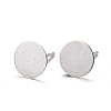 925 Sterling Silver Flat Pad  Stud Earring Findings STER-K167-045F-S-8