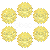 12 Sheets Self Adhesive Gold Foil Embossed Stickers DIY-WH0451-020-1