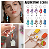 Alloy Enamel & Acrylic Pendant Locking Stitch Markers HJEW-AB00108-6