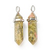 Natural Unakite Pointed Pendants G-M378-01P-A35-2